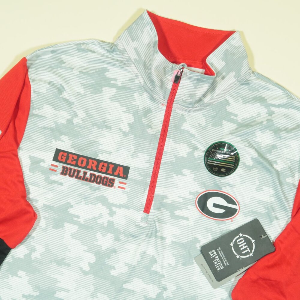 Colosseum Georgia Bulldogs 1/4 Zip Pullover Mens M Camo OHT Windshirt New